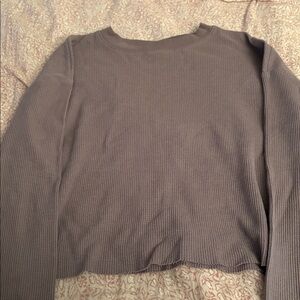 Light Purple Long Sleeve Waffle Knit Top